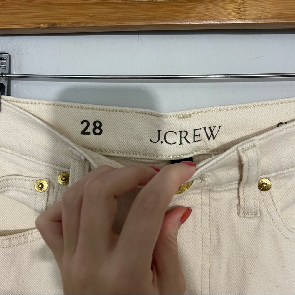 J.Crew Classic Straight Jeans in Ecru White Cream - Picture 3 of 11